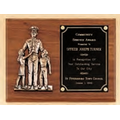 Police Award w/ Antique Bronze Casting & Brass Plate (9"x12")
